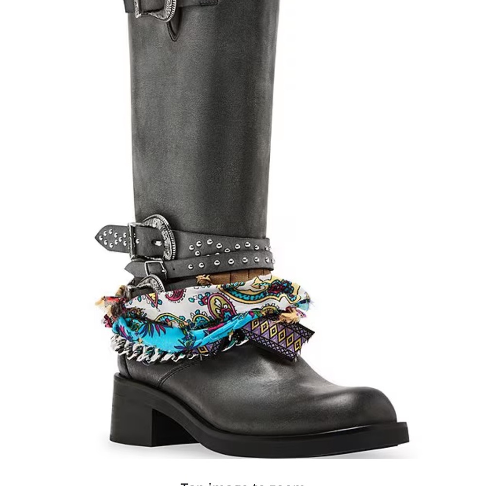 Steve Madden rebel boots - grey , worn once . Size 11